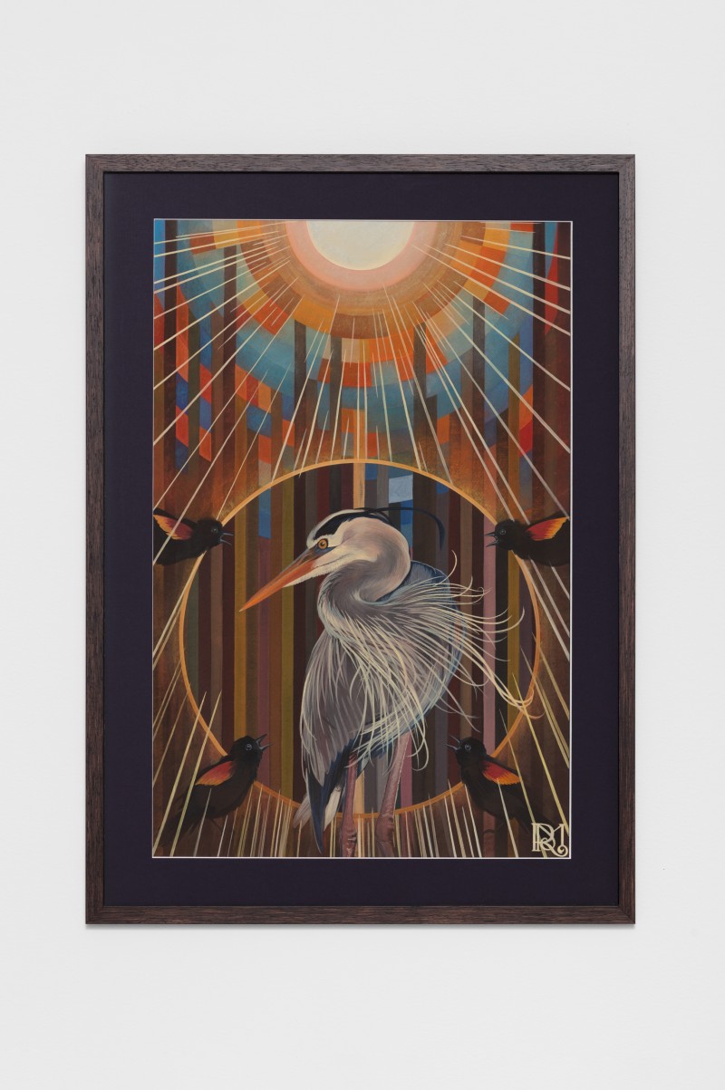 Desperate Pretentions (Great Heron and Red Winged Blackbirds in Each Direction)