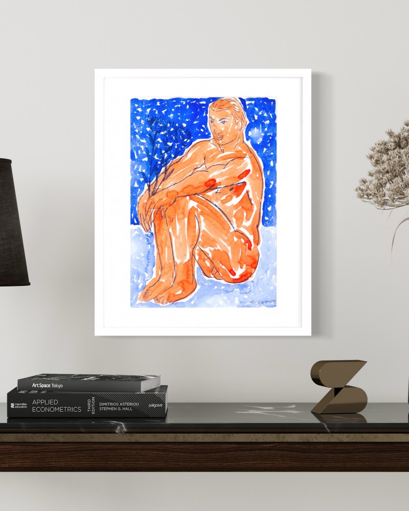 Seated Figure with Flowers